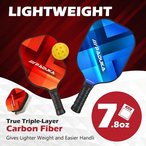 Pickleball Paddles Set of 2, USAPA Approved Graphite Carbon Fiber Pickleball Paddles, Polypropylene Honeycomb Core, 2 Indoor/2 Outdoor Pickleball Balls,1 Pickleball Bag in Saudi Arabia