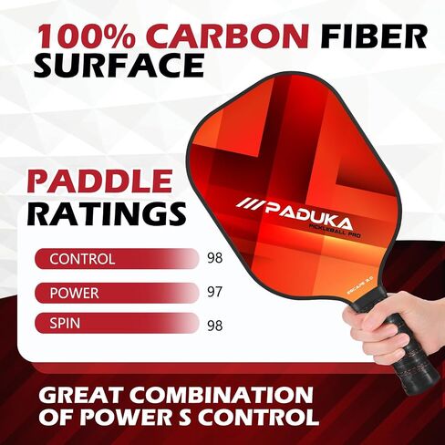 Pickleball Paddles Set of 2, USAPA Approved Graphite Carbon Fiber Pickleball Paddles, Polypropylene Honeycomb Core, 2 Indoor/2 Outdoor Pickleball Balls,1 Pickleball Bag in Saudi Arabia