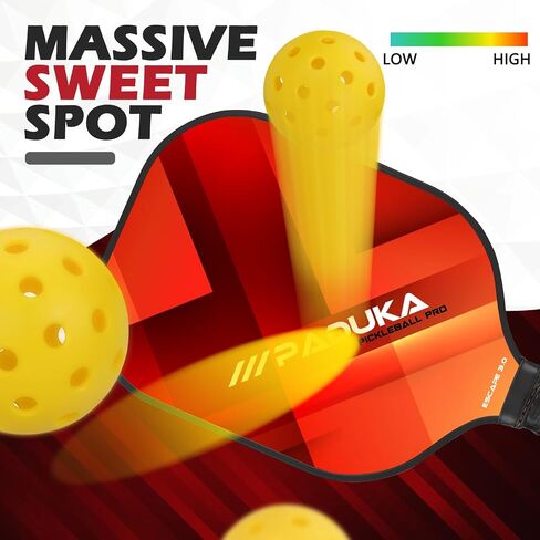 Pickleball Paddles Set of 2, USAPA Approved Graphite Carbon Fiber Pickleball Paddles, Polypropylene Honeycomb Core, 2 Indoor/2 Outdoor Pickleball Balls,1 Pickleball Bag in Saudi Arabia
