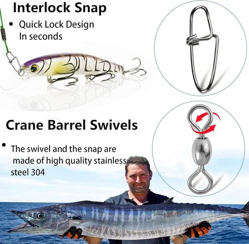 YOTO Steel Fishing Leaders Wire丨125LB Heavy Duty Saltwater Fish Leader丨High Strength Leader with Swivel and Snap in Saudi Arabia
