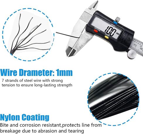 YOTO Steel Fishing Leaders Wire丨125LB Heavy Duty Saltwater Fish Leader丨High Strength Leader with Swivel and Snap in Saudi Arabia
