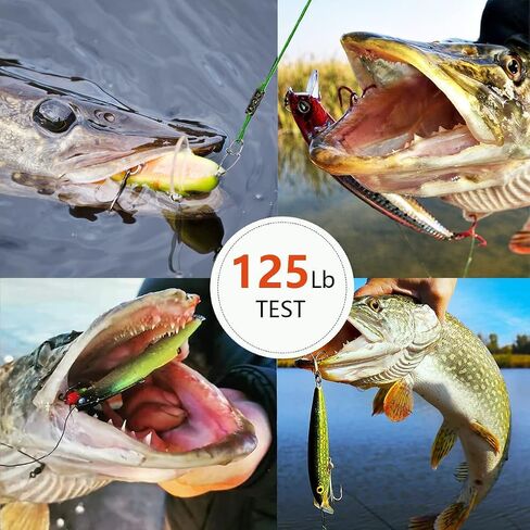 YOTO Steel Fishing Leaders Wire丨125LB Heavy Duty Saltwater Fish Leader丨High Strength Leader with Swivel and Snap in Saudi Arabia
