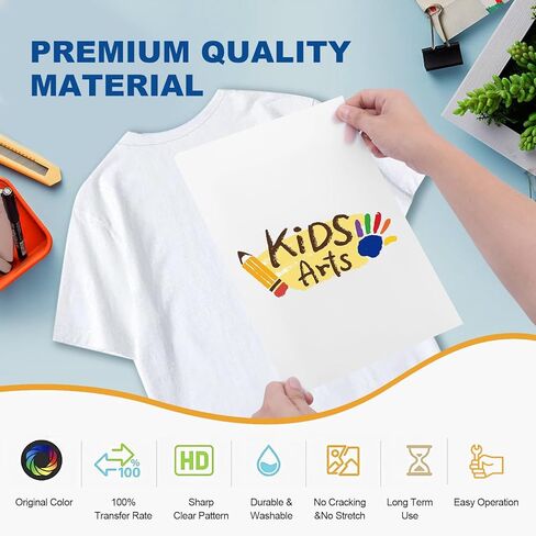 DTF Transfer Film Powder Kit, All-in-One DTF Sublimation for Starter- 30 Sheets Direct to Film Transfer Paper & 8.8oz White Digital Hot Melt Adhesive DTF Powder for All Color Fabrics in Saudi Arabia
