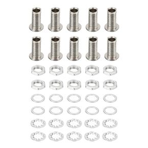 PATIKIL M8x19mm Round Head Hollow Screw Bolts, 4 in 1 / 40Pieces Through Hole Bolt Chandelier Fasteners with Hex Nut and Gasket