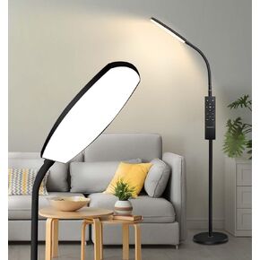 LED Floor Lamp, Super Bright Dimmable Floor Lamps for Living Room with 1H Timer,Stepless Adjustable 3000K-6500K Colors & Brightness Standing Lamp with Remote & Push Button Reading Floor Lamps