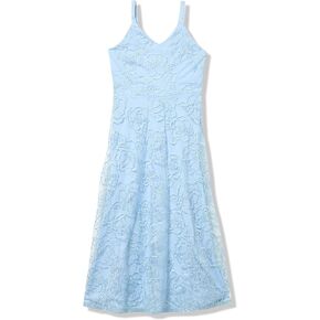 Speechless Girls' Sleeveless Embroidered Tulle Maxi Dress