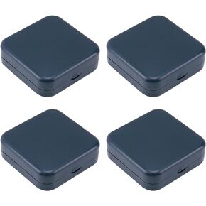 4pcs Metal Tin Box Containers Square Storage Box 2.36"×2.36"×0.87" Mini Tin Can for Candy Pills Coins Soap, with Hinged Lid (Dark Grey)