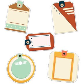 Carson Dellosa Let's Explore 36 Piece Travel Tags Bulletin Board Cutouts, Travel Bulletin Board Decorations, White Board, and Door Decorations, Travel Classroom Cutouts, Travel Classroom Décor