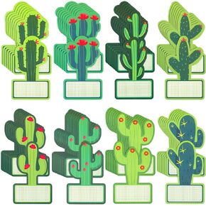 64 Pieces Cactus Cutouts Bulletin Board Decor Cactus Name Tags Stickers Cactus Theme Labels for Classroom Bulletin Board Decorations