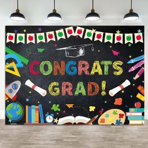 7×5ft Kindergarten Graduation Backdrop for Kids Class of 2024 Preschool Congratulation Graduate Congrat Background Pre-k Grad Prom Party 2024 Graduation Party Decorations Banner Props