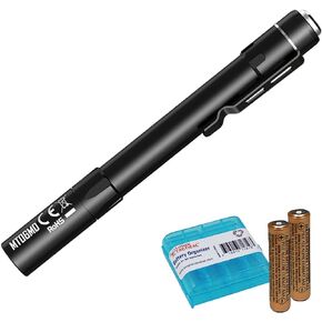 Nitecore MT06MD Penlight Flashlight, 180 Lumen LED for Medical Doctors, Nurses and EMTs with 2X AAA Batteries & Lumen Tactical Battery Organizer (Black w/Pupil Gauge)