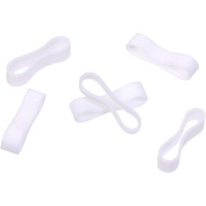 200 Pieces White Silicone Cable Ties 0.59 inch/15 mm Diameter Flat Rubber Bands Elastic Bands Supplies Reusable Rubber Rings Thick Rubber Bands for School Home or Office Elasticity Coil Ring