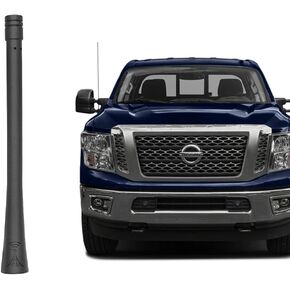 Stylish Short Antenna Compatible with Nissan Titan (2004-2024) Frontier (1998-2021) Trucks, 6" Short Radio AM FM Antenna, Car Wash Proof, Flexible Rubber Antenna Rod