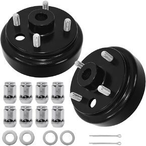 21807G1 1 Inch Large Hole 30 Teeth Golf Cart Brake Drum Hub Assembly with Nuts for EZGO 1992-up with 4 Cycle Gas Engines, Replace OEM 21807-G1 41843-94 (2 Packs)