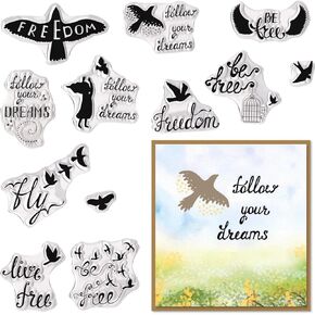 Flowers Background Clear Stamps for Card Making and Journaling, Floral Grass Rubber Stamps Flower Leaves Stamps for Scrapbooking DIY Cards Album Crafts