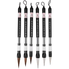 6Pcs Chinese Brush Writing Kit, Chinese Calligraphy Kanji Japanese Sumi Drawing Brush for Beginner Painting Drawing