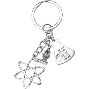 Science Microscope Gifts for Women Men PHD Keychains for Mom Dad Chemistry Keychain for Biology Teacher Tutor Mentor Biochemistry Forensic Science Gifts for Scienctist Chemist Biologist