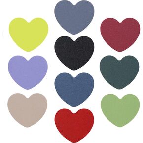 SALEX Replacement Metal Plates Set with Matte Hearts. Kit of 10 Round Iron Discs Without Holes for Magnetic Car Phone Holders, Wall & Air Vent Mounts, Cases, Magnets. 3M Adhesive Backing. 10 Pack