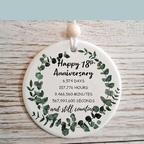 18 Year for Her or Him, 18th Wedding for Couple, Porcelain Anniversary Marriage Presents for Wife or Husband