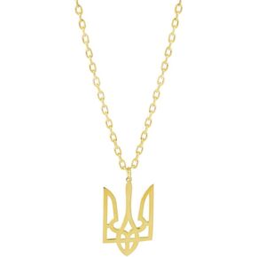 Ukrainian Thick Chain Trident Trizub Necklace Genuine .925 For Men Sterling Silver Pendant Necklaces Minimalist Design | Ukraine Jewelry