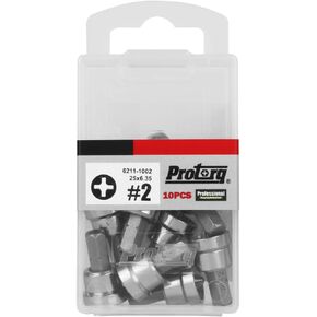 Screwdriver Bit, PH2 Drywall Screw Setters, 1 Inch, 10 Pieces, Transparent plastic case