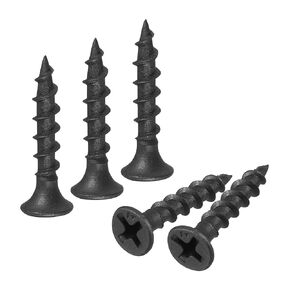 uxcell #7x1-3/16 Drywall Screws, 150pcs Coarse Thread Wood Screws, Carbon Steel Phillips Drive Flat Head Self Tapping Screws