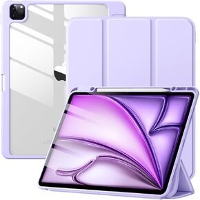 Mastten for iPad Air 13 inch Case M2 2024 with Pencil Holder, Compatible with iPad Pro 12.9 6th/5th/4th/3rd Generation Case 2022/2021/2020/2018, Auto Wake/Sleep, Slim Clear Back Shell, Black