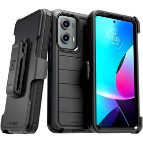 for Moto G Stylus 5G (2024) Case with Belt Clip Holster & Kickstand, Screenless Protective Dual-Layer Shockproof Phone Case for Moto G Stylus 5G - Black