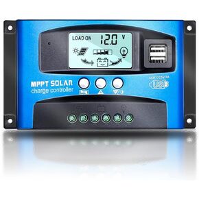 MPPT 100A 12V/24V منظم التركيز التلقائي لتتبع الألواح الشمسية منظم الشحن مع منفذ USB مزدوج، شاشة LCD، تقنية Mppt جديدة in Kuwait