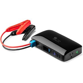 Halo Bolt ACDC Max 55500 mWh - Portable Phone Laptop Charger Car Jump Starter with Outlet, LCD Display, Flood Light and Car Charger - Black