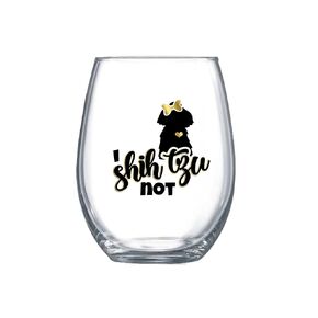 I Shih Tzu not mom gifts for women dog stemless wine glass for her cup idea 0241