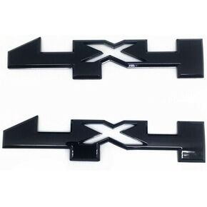2PC 4x4 Decal Emblem with Adhesive for Chevrolet Chevy Colorado Silverado 1500 2500 3500 GMC Canyon Sierra SUV Truck Tailgate
