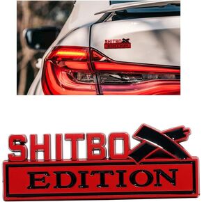 VAGURFO Alloy Shitbox Edition Emblems,Car Emblem Badge 3D Sticker Decal,3D Fender Sticker Badge Nameplate Decal Stickers Replacement Compatible with Most Car Truck SUV(Black)