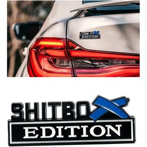 VAGURFO Alloy Shitbox Edition Emblems,Car Emblem Badge 3D Sticker Decal,3D Fender Sticker Badge Nameplate Decal Stickers Replacement Compatible with Most Car Truck SUV(Black)