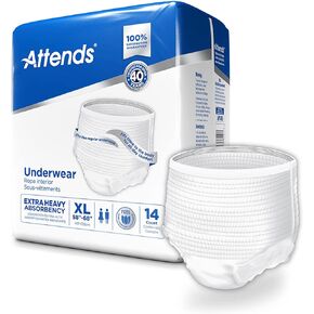 Attends Disposable Underwear Pull On with Tear Away Seams X-Large, APV40, Moderate, 14 Ct