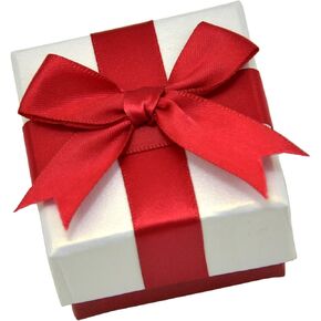 Paialco Jewelry Package Paper Gift Box Red Ribbon Bow-Knot 2 1/4-Inch by 2 1/4-Inch