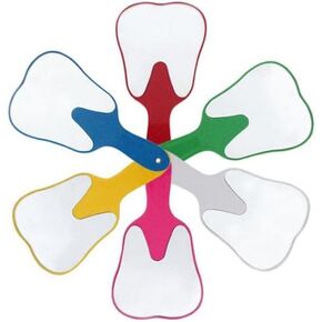 6PCS Mouth Handle Mirror Teeth Shape Mirror Tooth Inspection Oral Mirror Hand Mirror
