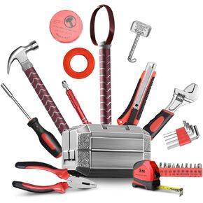 Thor Hammer Tool Box Household Tool Kit Thor's Mjolnir Hammer Tool Kit Set Home Repair Tool Set Marvel Gift Holiday Gift