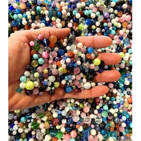Cat's Eye Beads, Pearl, Crystal, Glass, Acrylic, 3/4 Pounds Loose Assorted Mixed DIY Jewelry Kit, Crafting Projects (Double Pack - 1.5 pounds of Beads)