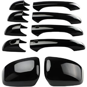Car Exterior Door Handle Covers Rearview Mirror Cover Compatible for 2011-2021 Grand Cherokee Accessories for Durango 2021-2011 Black Door Handle Protector with Side Mirror Cap