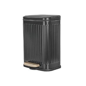 سلة مهملات المطبخ TWT مع غطاء ودواسة قدم، سلة قمامة صغيرة من الفولاذ المقاوم للصدأ سعة 6 لتر/1.6 جالون مع دلو داخلي قابل للإزالة وإغلاق ناعم لغرفة المعيشة والحمام وغرفة النوم (أسود) in Kuwait