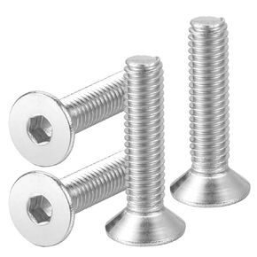 M6-1.0 × 30MM Flat Head Socket Cap Screws Countersunk Bolts Allen Socket Drive 304 Stainless Steel 18-8, Full MachineThread, 30PCS