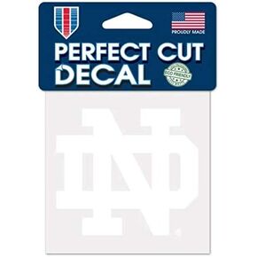 WinCraft NCAA University Notre Dame Fighting Irish White Logo 4" x 4" inch Outdoor Decal
