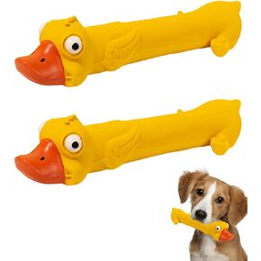 2 Pack Screaming Rubber Chicken Dog Squeaky Toy, Latex Chew Molar Dog Toy