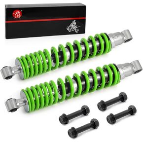 Banshee 350 Front Shocks Absorber GREEN Spring & Bolt lock Nut Compatible with Yamaha YFZ350 1987-2006