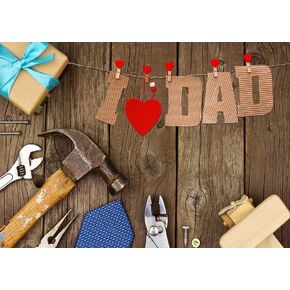 LTLYH 7x5ft Polyester Multicolor Father's Day Backdrop for Photography, Birthday Decoration