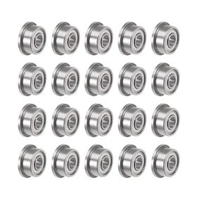 uxcell F693ZZ Flanged Ball Bearing 3mmx8mmx4mm Double Shielded Chrome Steel Deep Groove Bearings 20pcs