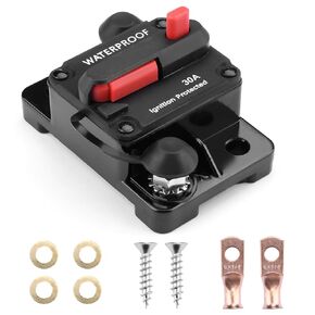 300Amp Circuit Breaker 12-48V DC with Manual Reset and Pure Copper Design for Boats Trolling Motor, Trucks, Vehicles and Other Audio-Visual Systems, Waterproof