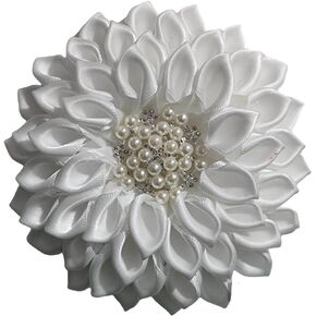 Color Satin Flower Brooch Corsage Pin for Women