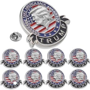 10/20/50/100Pcs GOP Donald Trump Enamel Pins Bluk -Show Your Support for Trump's 2024 Presidential Election